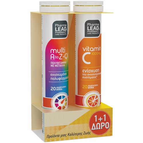 Pharmalead Πακέτο Προσφοράς Multi A to Z & Q10 20 Effer.tabs & Vitamin C 1000mg Πορτοκάλι 20 Effer.tabs